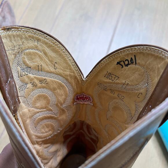 Nocona USA Cowboy‎ Boots Mens 11 C Brown Tan Western Leather Vintage main image 13